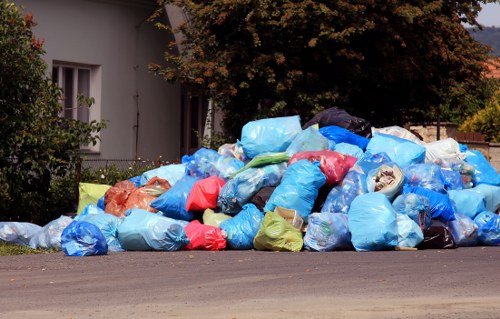 Local team removing rubbish from a communal area in London