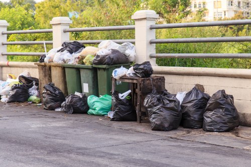 Council rubbish collection service in a London residential street