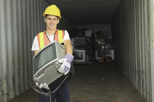 Litter pickup and waste removal at a commercial site in London